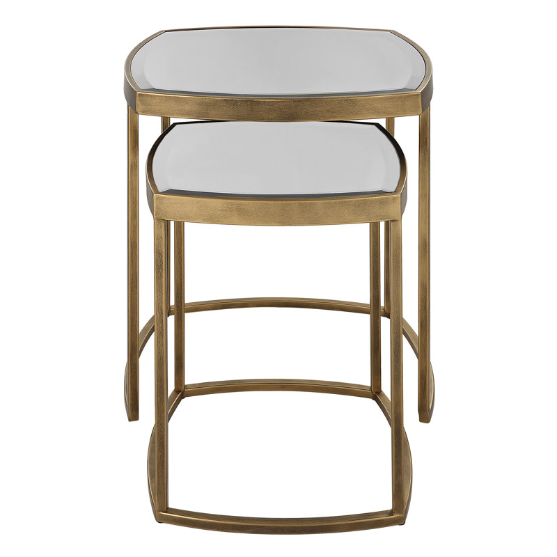 Everly Quinn Eddica Iron Top Nesting Tables | Wayfair